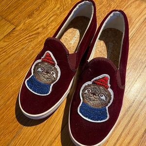 Soludos Velvet Embroidered Sloth Slipons